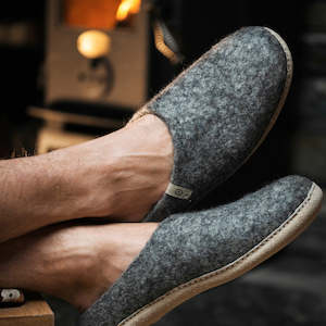 Wool Slippers - Grey