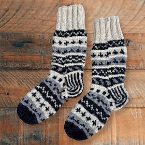 Accessories Wool House Socks: Knitted Wool Alpine Socks