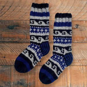 Accessories Wool House Socks: Knitted Wool Wave Rider Socks