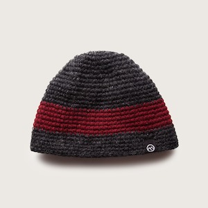 Tongariro Wool Beanie - Charcoal Red