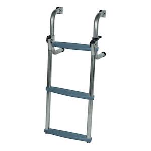 Ladders: Short Base Stainless Steel 3-Step Ladder