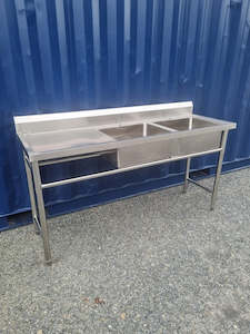 Stainless Steel Benches: Stainless Steel Bench With Double Sink