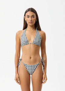 Afends Asher Check Bikini Top - Black Check