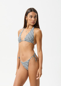 Afends Asher Check Bikini Bottom - Black Check