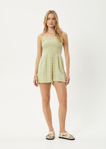 Afends Darcy Check Playsuit - Lemongrass