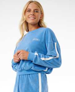 Womens: RIP CURL HIGH TIDE TERRY CREW - BRIGHT BLUE