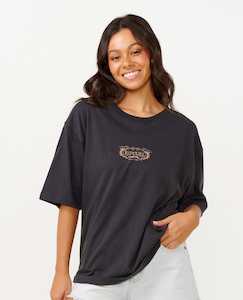 Womens: RIP CURL DESERT QUEEN HERITAGE TEE - WASHED BLACK