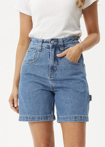 Afends Emilie Denim Workwear Short - Worn Blue