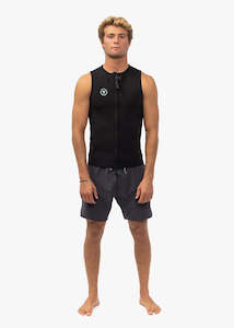 VISSLA 7 SEAS 2MM FRONT ZIP WETSUIT VEST - BLACK