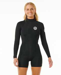 Rip Curl G-bomb 2mm Long Sleeve Back Zip Gb Spring - Black