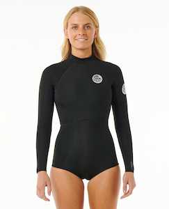 Rip Curl G-bomb 1.5mm Long Sleeve Back Zip Boyleg Spring - Black