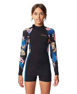 Wetsuits: O'NEILL GIRLS BAHIA BACK ZIP LONG SLEEVE MID SPRING 2MM - BALMY NIGHTS