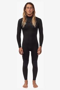 VISSLA 7 SEAS 4-3 FULL CHEST ZIP WETSUIT - BLACK