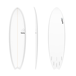 TORQ TET 5'11" MOD FISH - WHITE / PINLINE