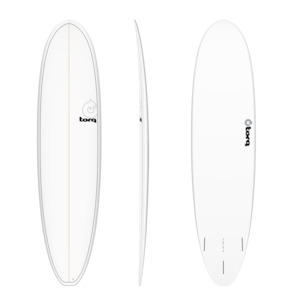 TORQ TET 7'4" VOLUME PLUS - WHITE / PINLINE