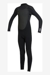 O'NEILL YOUTH FOCUS BACKZIP SEALED FULL 3/2MM WETSUIT - BLACK