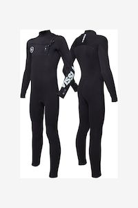 Vissla 7 Seas Boys 4-3 Full Chest Zip - Black