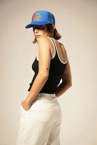 Womens: BRIXTON RINGER ORGANIC A-TANK - BLACK/OFF WHITE