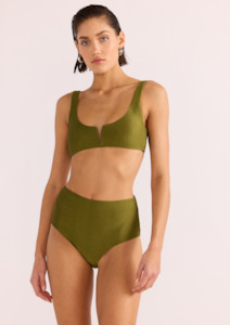 MINK PINK IRINA HIGH BIKINI PANT - KHAKI