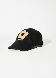 AFENDS BLOOM PANELLED CAP - BLACK / TAN