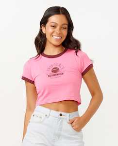 RIP CURL HOOKIPA BABY TEE  - MID PINK