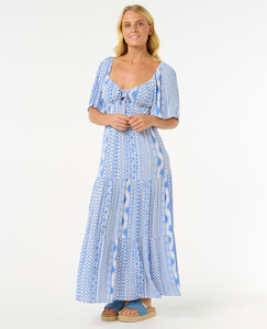 RIP CURL SAN CARLOS S/S MAXI DRESS - BLUE