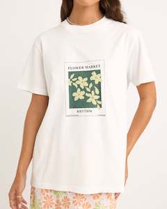 Womens: RHYTHM FLOWER MARKET BOYFRIEND TEE - WHITE