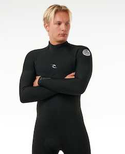 Wetsuits: RIP CURL DAWN PATROL LONG SLEEVE BACK ZIP SPRING - BLACK