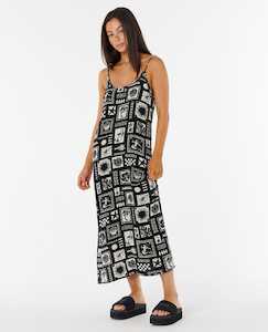 RIP CURL BEACH PARTY MIDI DRESS - BLACK