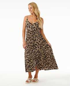 SOLEIL BUTTON THROUGH MAXI - BLACK