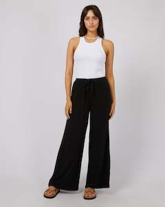 W Pants: ALL ABOUT EVE LUXE LINEN PANT - BLACK