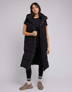 W Sweatshirts Jackets: ACTIVE MIDI VEST - BLACK