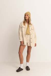 W Sweatshirts Jackets: CLAUDE DRILL SHACKET - NATURAL