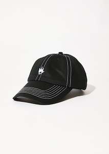 Accessories: AFENDS CORE SIX PANEL CAP - STONE BLACK