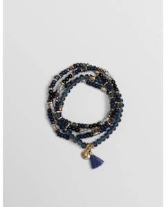 Stella + Gemma - Set of 5 Navy Bead Bracelets