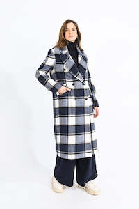 Womenswear: Molly Bracken Winter Coat - Navy Check