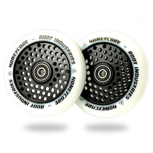 Root 110mm Honeycore Wheels - White / Black 2 Pack