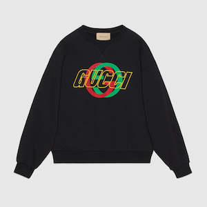 Gucci Cotton jersey sweatshirt with embroidery Black light felted