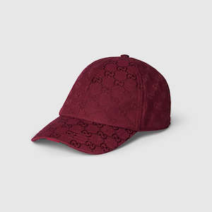 Gucci GG Canvas Baseball Hat Rosso Ancora Red