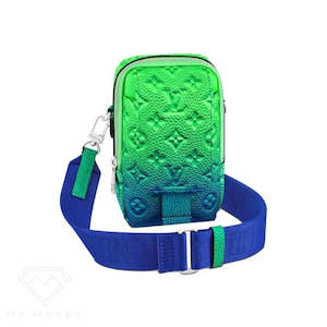 Louis Vuitton Double Phone Pouch Taurillon Illusion Blue/Green