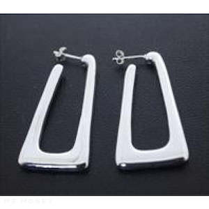 Silver Electroform Square Hoop Earrings 4 x 42mm