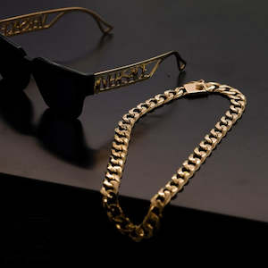 Necklaces: Big Boy Flat Curb Link 55cm Gold Chain