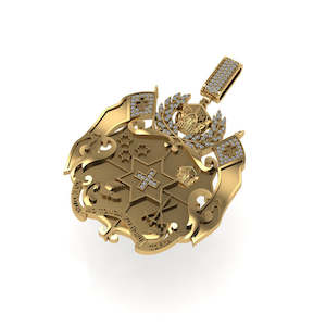 9ct Tongan Coat Of Arms Pendant Small