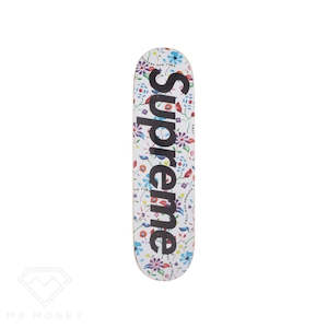 Supreme Airbrushed Floral Skateboard Deck White Framed