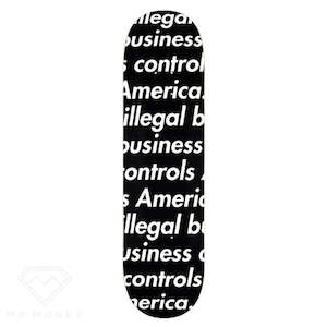 Supreme Illegal Business Skateboard Deck Black Framed