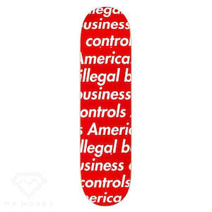 Supreme Illegal Business Skateboard Deck Red Framed