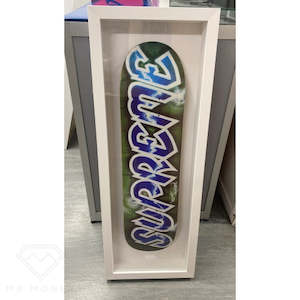 Supreme Lee Quinones Logo Skateboard Deck Blue (2018) Framed