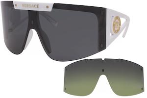 Versace White Boarder Visor Sun Glasses