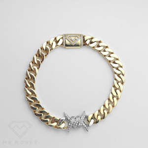 9 carat Ice Barb Curb Bracelet