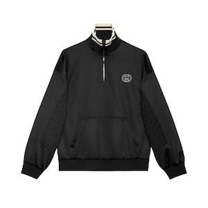 Gucci Technical jersey half zip jacket black